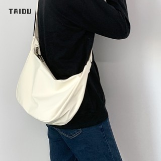 TAIDU กระเป๋าสะพายข้างสีทึบ, กระเป๋าสะพายเดินทางของนักเรียน, เวอร์ชั่นเกาหลีทั้งหมดตรงกัน INS วรรณกรรมวาฟเฟิลเรียบง่ายอินเทรนด์