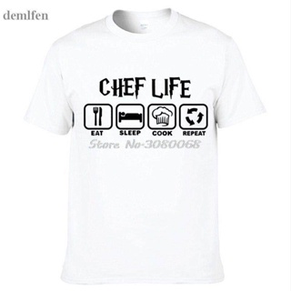 Funny Cool Eat Sleep Cook T Shirts Men Summer Casual Short Sleeve Cotton Chef Life T-shirt Tops Tees Camisetas
