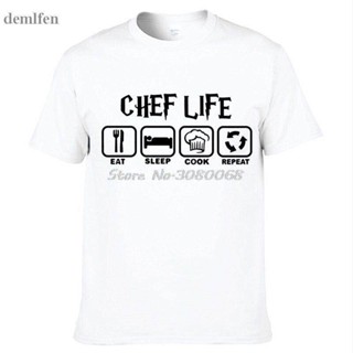 Funny Cool Eat Sleep Cook T Shirts Men Summer Casual Short Sleeve Cotton Chef Life T-shirt Tops Tees Camisetas