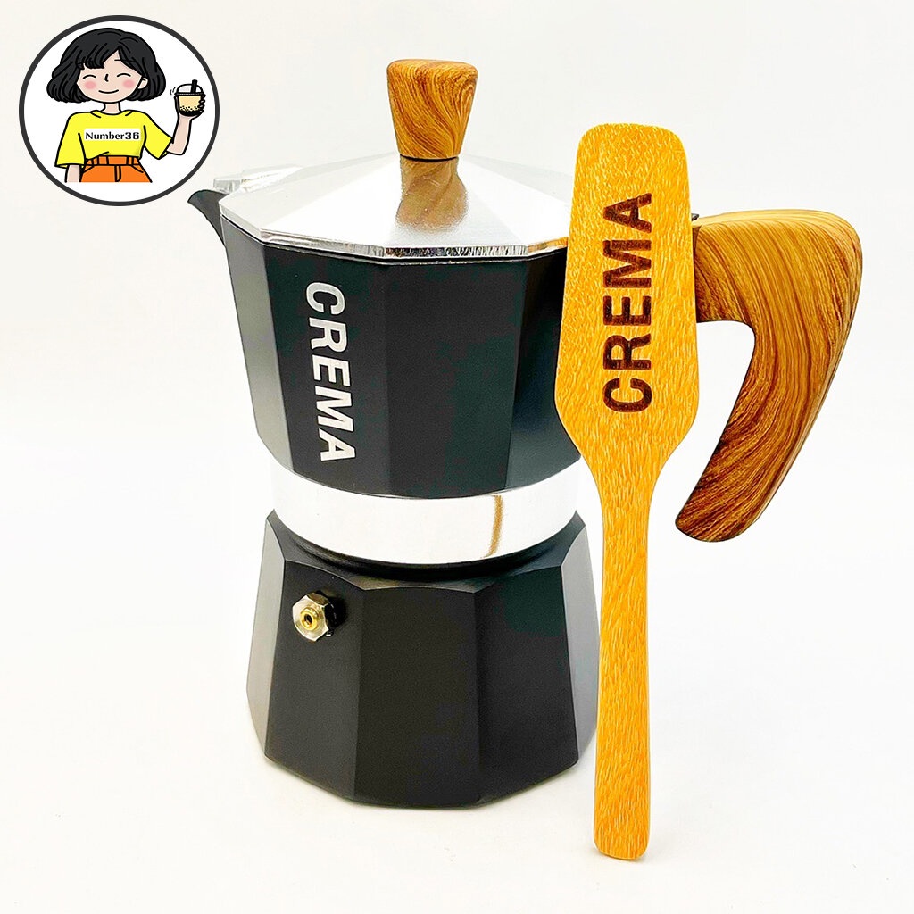 ภาพหน้าปกสินค้าไม้ปาดกาแฟ CREMA สำหรับ Moka Pot (พร้อมส่ง) + แถมฟรีเทคนิคชงโมก้าพอท จากร้าน number36cafe_tip บน Shopee
