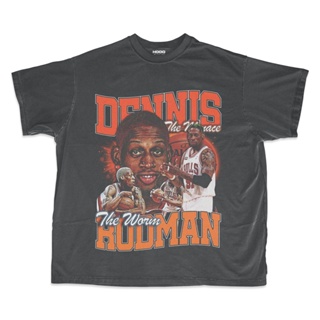 เสื้อยืด ลาย Dennis Rodman สไตล์วินเทจ ขนาดใหญ่