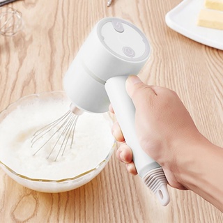Hand Mixer USB Rechargeable 3 Speed Electric Kitchen Mixer with 2 Stir Whisks Non-slip Handle Egg Beater Kitchen Tool