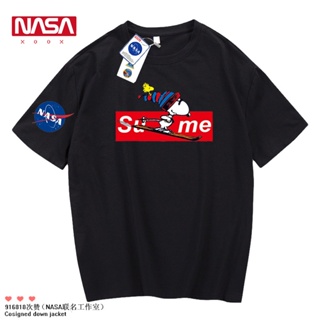 เสื้อยืดแขนสั้น พิมพ์ลาย NASA co-branded Snoopy ทรงหลวม แฟชั่นฤดูร้อน สําหรับผู้ชาย และผู้หญิง ใหม่_22