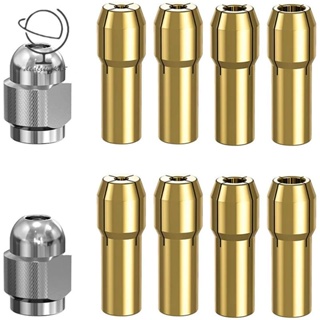10Pcs Brass Collet for Dremel,Replacement 4485 Quick Change Rotary Drill Nut Tool Set 0.8/1.2/1.5/1.8/ 2.0/2.4/3.0/3.2mm