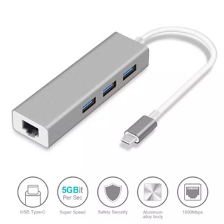 4 In 1 USB 2.0 Hub สำหรับแล็ปท็อปคอมพิวเตอร์ PC PD ชาร์จ4พอร์ต Dock Station RJ45โน้ตบุ๊คประเภท-C Splitter