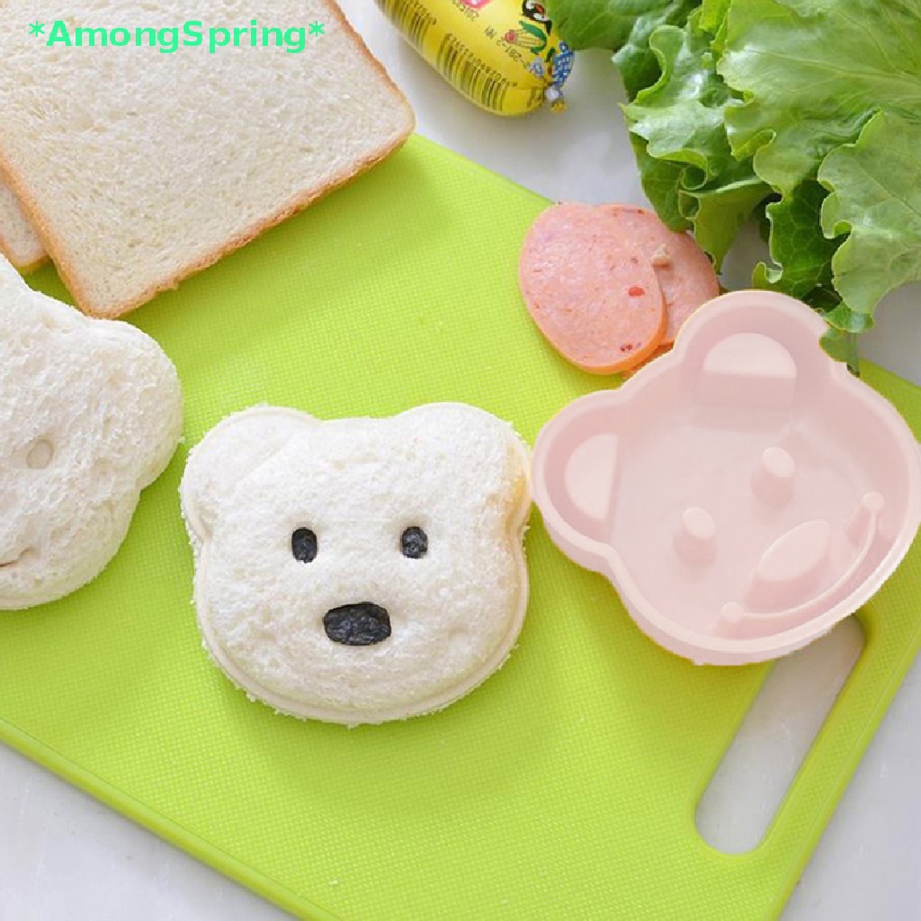 amongspring-gt-ใหม่-แม่พิมพ์ตัดแซนวิช-ขนมปัง-เค้ก-บิสกิต-รูปหมี-ลายนูน