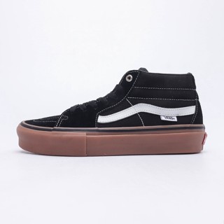 Vans SK8-mid Pro รองเท้าผ้าใบ หนังกลับ สีดํา สไตล์คลาสสิก สําหรับผู้ชาย และผู้หญิง -2025