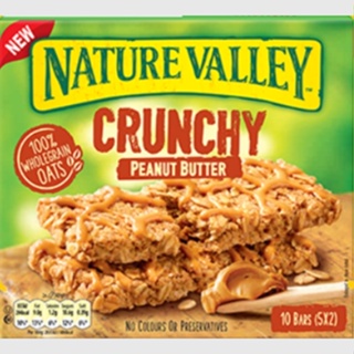 สินค้า เจอร์วัลเล ครันชีกราโนล่าบาร์ รสพีนัทบัตเตอร์ - Crunchy Granola Bars Peanut Butter pack 5x42g Nature Valley