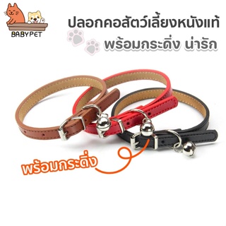 ภาพหน้าปกสินค้า【V】BABY PET 😺 ปลอกคอสัตว์เลี้ยง ปลอกคอหนังพร้อมกระดิ่ง ปลอกคอแมว หนังแท้ แฮนเมด 😺🌟 ที่เกี่ยวข้อง