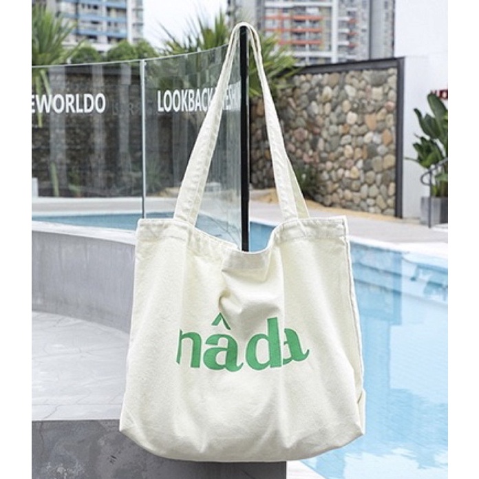 พร้อมส่ง-d08-กระเป๋าผ้า-n-da-ใบใหญ่