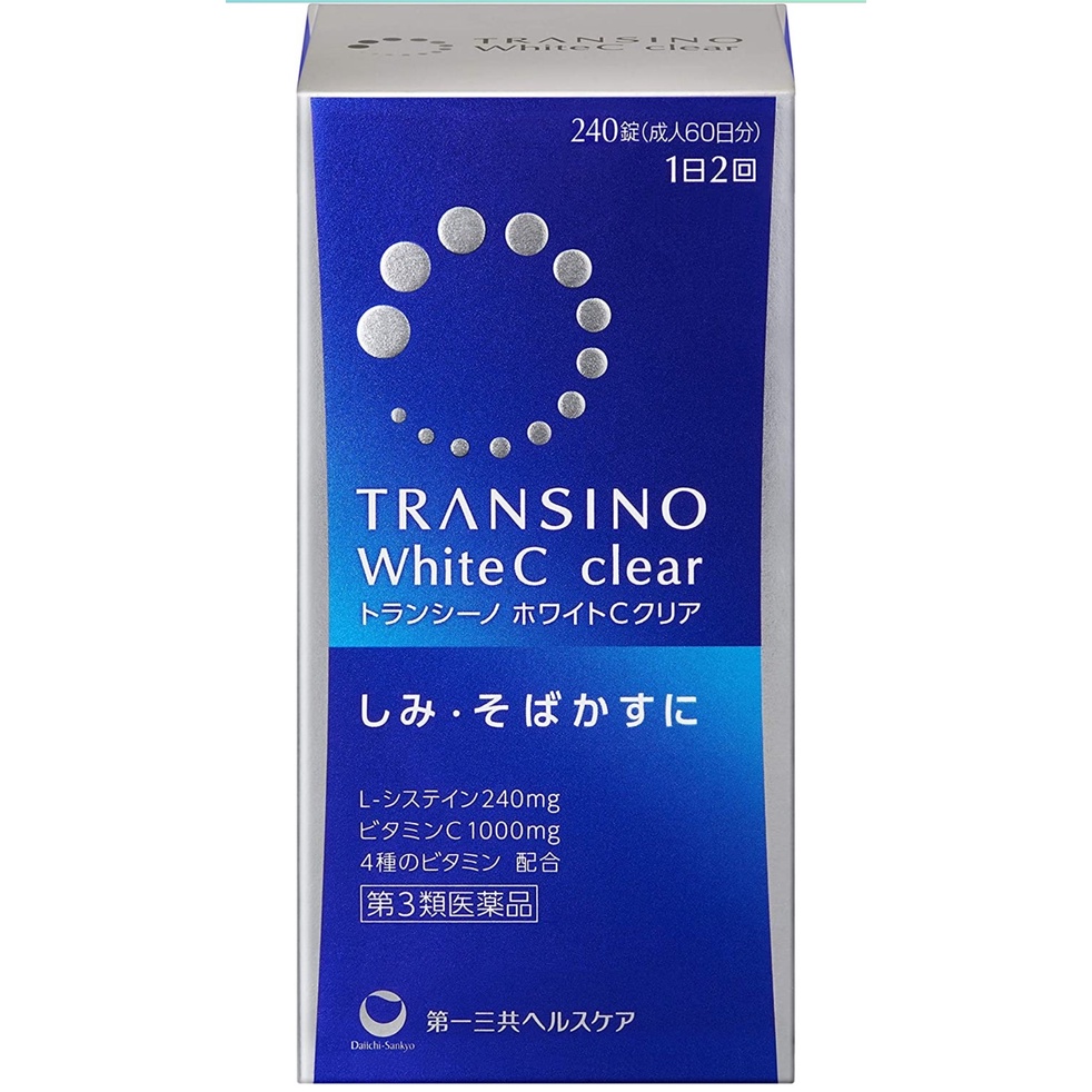 transino-ขาวใส-white-c-clear-120-เม็ด-daiichi-sankyo-มาตรการรักษาฝ้า-กระ-สินค้าญี่ปุ่น