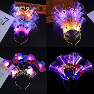 2023 ที่คาดผม LED กระต่าย สุขสันต์วันปีใหม่ ปาร์ตี้วันเกิด ไฟ LED ปีใหม่ Ciput Bandana Glow stick