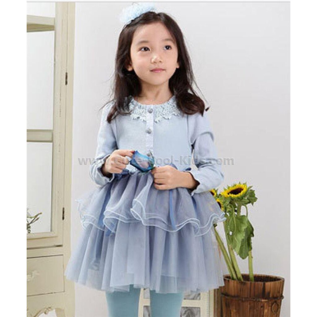 dress-149-ชุดกระโปรงสาวน้อย-แบบเกาหลี-สีฟ้า-ไซค์100
