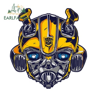 Earlfamily สติกเกอร์ไวนิล ลายกราฟฟิตี้ Transformers Bumblebee ป้องกันรอยขีดข่วน สําหรับติดตกแต่งรถยนต์ 13 ซม. x 12.4 ซม.