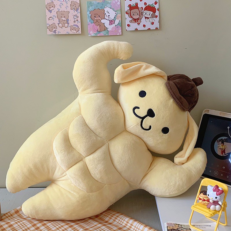 ตุ๊กตา-pompompurin-ปอมปอมปุริน-ตุ๊กตาหุ่นล่ำบึก-น้องน่ารัก-กล้ามแน่นมาก-ตุ๊กตาน่ารัก-พร๊อพแต่งห้อง-ของขวัญ