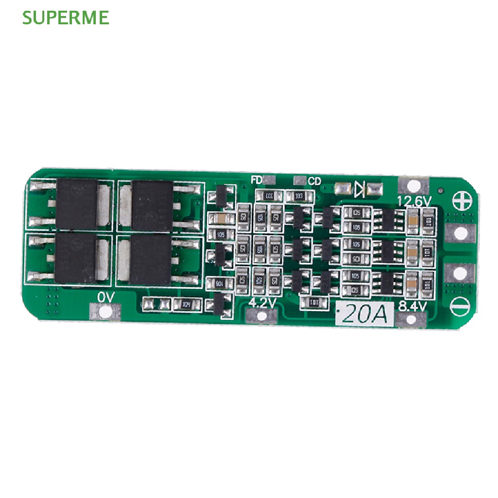 superme-ขายดี-บอร์ดป้องกันที่ชาร์จลิเธียม-3s-20a-li-ion-18650-pcb-bms-12-6v