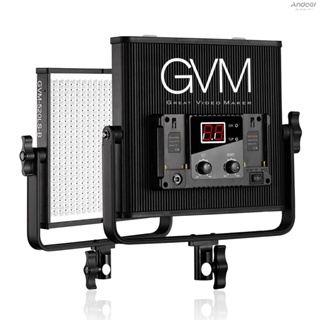 Gvm GVM-520LS-B แผงไฟวิดีโอ LED สองสี หรี่แสงได้ CRI97+ TLCI97 3200-5600K อะลูมิเนียมอัลลอย พร้อมตัวยึด U สําหรับถ่ายภาพบุคคล สัมภาษณ์ ถ่ายทําภาพยนตร์ สตูดิโอ Lightin