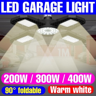 ไฟ LED โรงรถ E27 สปอตไลท์ 220 โวลต์ไฟเพดานที่เปลี่ยนรูปได้ E26 หลอดไฟ LED 110V คลังสินค้า UFO โคมไฟติดผนัง 200 วัตต์ 300 วัตต์ 400 วัตต์