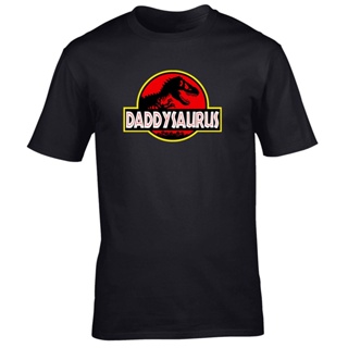 เสื้อยืดผ้าฝ้ายพรีเมี่ยม เสื้อยืด ผ้าฝ้าย ลายไดโนเสาร์ Daddysaurus Jurassic Fathers Day Park ใส่สบาย สําหรับผู้ชาย DBfng