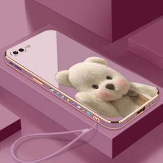 เคสโทรศัพท์มือถือ ขอบตรง ลายหมี Lina สําหรับ iPhone 7plus 8plus X xs xr xs max