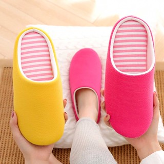 รองเท้าใส่ในบ้าน พื้นยาง กันลื่น slipper สลิปเปอร์ สีพื้น