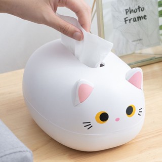 Kawaii Cat Tissue Box Desktop Toilet Paper Holder Kitchen Napkin Storage Box Wc Paper Container Nordic Style Home Decora