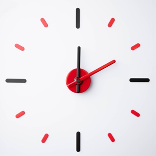 นาฬิกา On-Time V2M สีดำแดง(Black-Red) 56 cm. นาฬิกาไม่เจาะผนัง ไม่มีเข็มวินาที นาฬิกาติดผนัง-แขวนผนัง