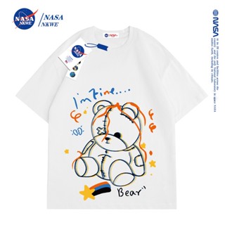 เสื้อยืดแขนสั้น พิมพ์ลาย NASA แฟชั่นฤดูร้อน สําหรับผู้ชาย และผู้หญิง ผู้ชายและผู้หญิงคู่แขนสั้นสไตล์เดียวกัน_59