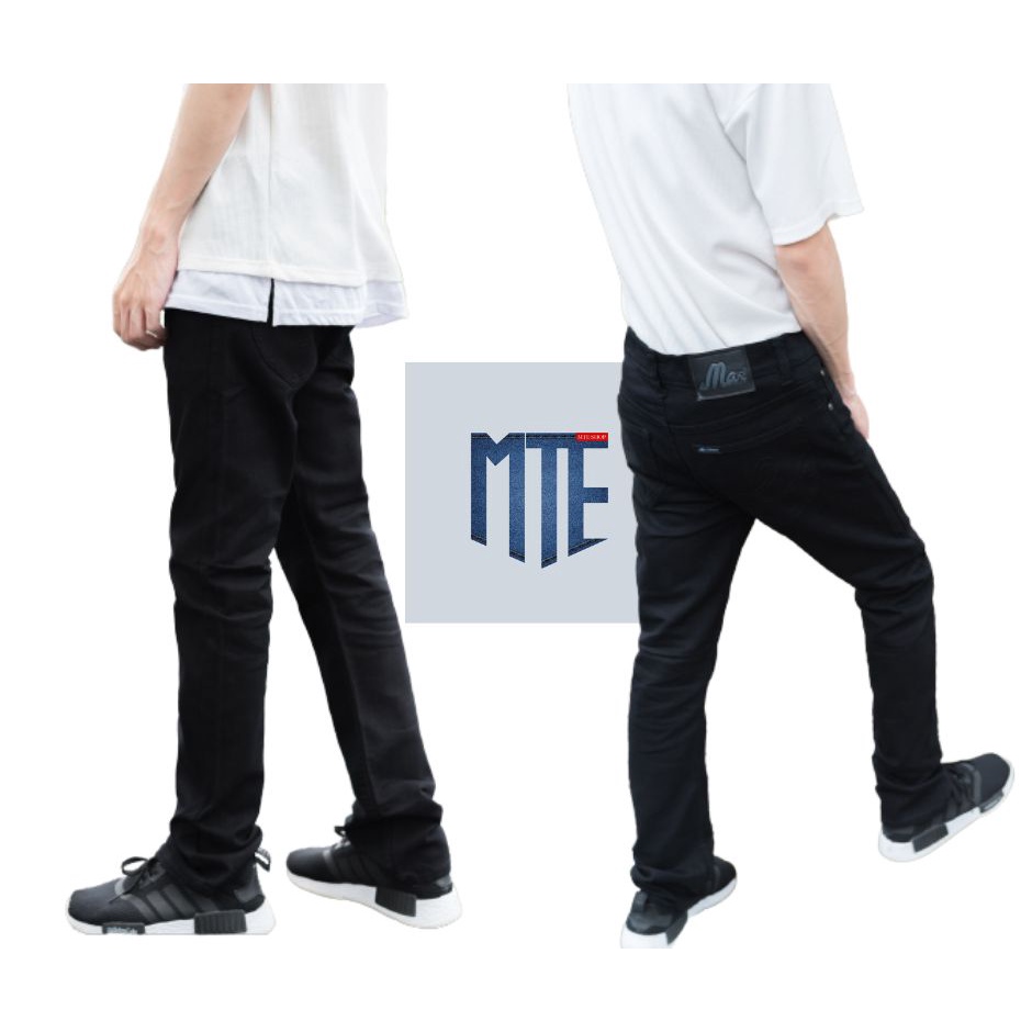 ภาพหน้าปกสินค้าMTE กางเกงยีนส์ ขากระบอกเล็ก ยีนส์ดำ ผ้ายืด เป้ากระดุม รุ่น M201 สินค้าพร้อมส่ง มีบริการเก็บเงินปลายทางด้วยครับ เอว28-36