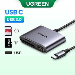 สินค้า UGREEN 3 in 1 การ์ดรีดเดอร์ แบบเสียบ USB ประเภท C สำหรับอ่านการ์ด SD กล้องถ่ายภาพ for Macbook Pro for Macbook Air for  Pro 2020 Galaxy S20 Note 20 และอุปกรณ์ที่มีช่องเสียบ USB ประเภท C อื่นๆ