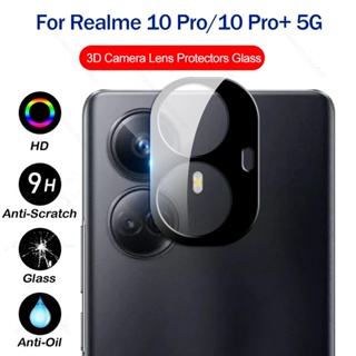 ฟิล์มกระจกนิรภัยกันรอยหน้าจอ เลนส์กล้อง 3D สีดํา สําหรับ Realme 10 9 Pro Plus 10Pro + 9Pro 9i Real me 10 Realme9Pro Realme10 4G 5G