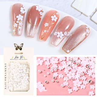 【AG】1Pack Nail Art Flower Decorative Resin Five-petal Little Manicure Decoration for Women