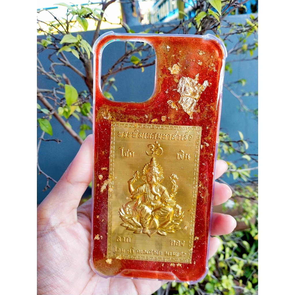 เคสแผ่นยันต์โลหะพระพิฆเนศมหาสำเร็จ-โชคลาภเงินทอง