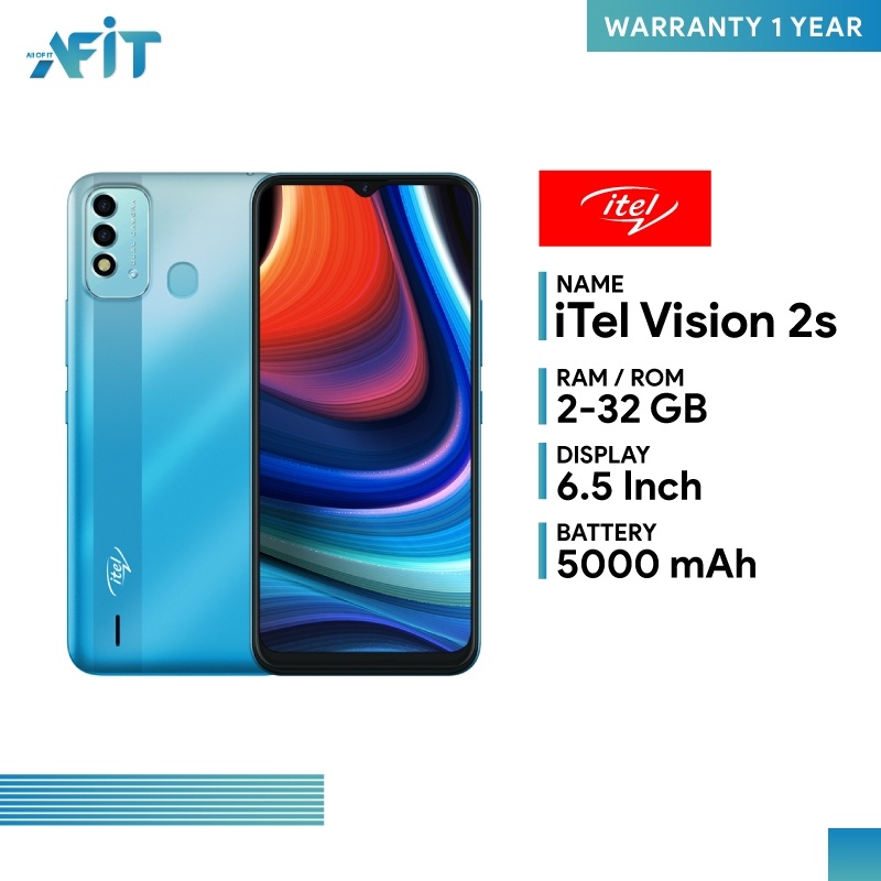 itel-vision-2s-2-32gb-หน้าจอใหญ่-6-5-นิ้ว-hd-กล้องหลังคู่-8mp-ai-แบต-5000-mah-ประกันศูนย์ไทย-1-ปี