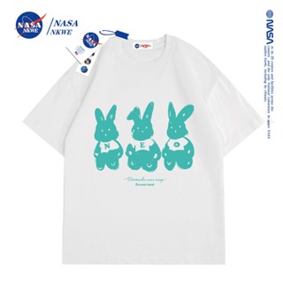 เสื้อยืดแขนสั้น พิมพ์ลาย NASA แฟชั่นฤดูร้อน สําหรับผู้ชาย และผู้หญิง ผู้ชายและผู้หญิงคู่แขนสั้นสไตล์เดียวกัน_21