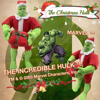 ตุ๊กตาเดอะฮัค แต่งชุดคริสต์มาส ป้าย KELLYTOY หายาก (The Incredible Hulk TM &amp; © 2003 Marvel Characters, Inc.)