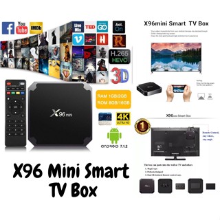 X96 Mini Smart TV Box กล่องทีวีเเอนดรอยด์  Amlogic S905W Quad Core 2.4G Wifi