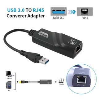 Network Adapter USB 3.0 to RJ45 Gigabit Ethernet Lan 10/100 Mbps แปลง USB3.0 เป็นสายแลน ไดรเวอร์ในตัว For PC