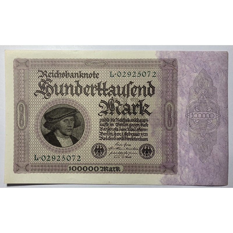 ธนบัตรรุ่นเก่าของประเทศเยอรมัน-ชนิด100000mark-ปี1923