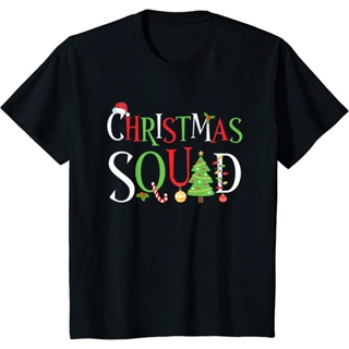 Christmas เสื้อยืดคู่รัก พิมพ์ลายคริสต์มาส Squad Family Pjs สําหรับครอบครัว