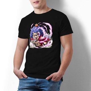 เสื้อสีขาว Bandai Emporio Ivankov เสื้อยืดอินเทรนด์บุรุษ One Piece สนุกพิมพ์เสื้อยืด Crewneck พรีเมี่ยม Tshirt 100 _34