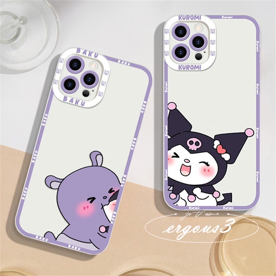 เคสป้องกันโทรศัพท์มือถือ-แบบนิ่ม-ลายการ์ตูน-kuromi-และ-baku-สําหรับ-realme-c35-c25y-c25s-c21y-c20a-c15-c12-c11-narzo-50a-50i-9i-6i-5-5i-5s