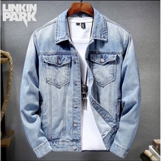 เสื้อแจ๊คเก็ตทรงยีนส์แท้100% Linkin Park แฟชั่นชาย