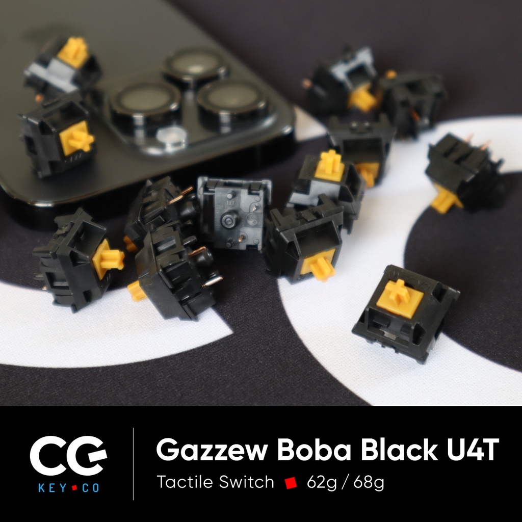 ภาพสินค้าGazzew Boba Black U4T Tactile Switch (2022 Limited Edition) สวิตช์สองจังหวะ จากร้าน cgkey.co บน Shopee ภาพที่ 1