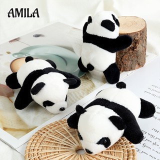 AMILA การ์ตูน 3D เข็มกลัดหมีแพนด้าตุ๊กตาหมีแพนด้าสีแดง ins papa panda อุปกรณ์เสริมจี้กระเป๋านักเรียน