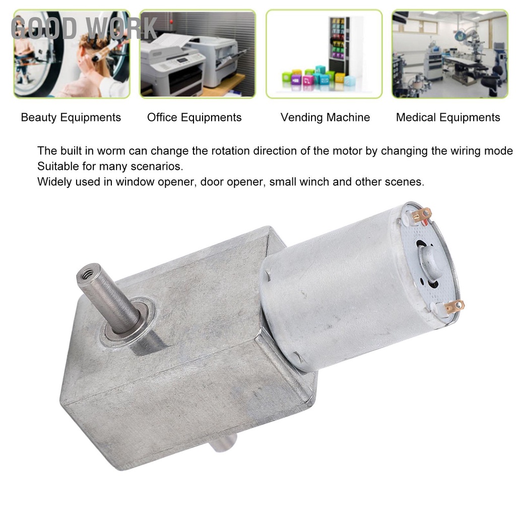 Good Work DC Geared Motor Double Shaft Rotation Direction Adjustable ...