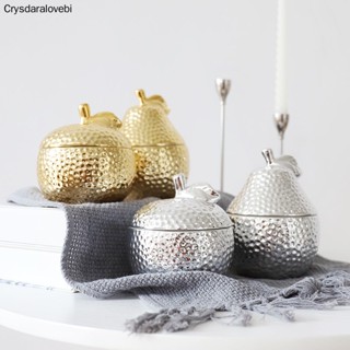 Ceramic Food Storage Containers Sealing Jar Kitchen Gold Pineapple Storage Tank Jewelry Box Desktop Decor Candle Jars wi