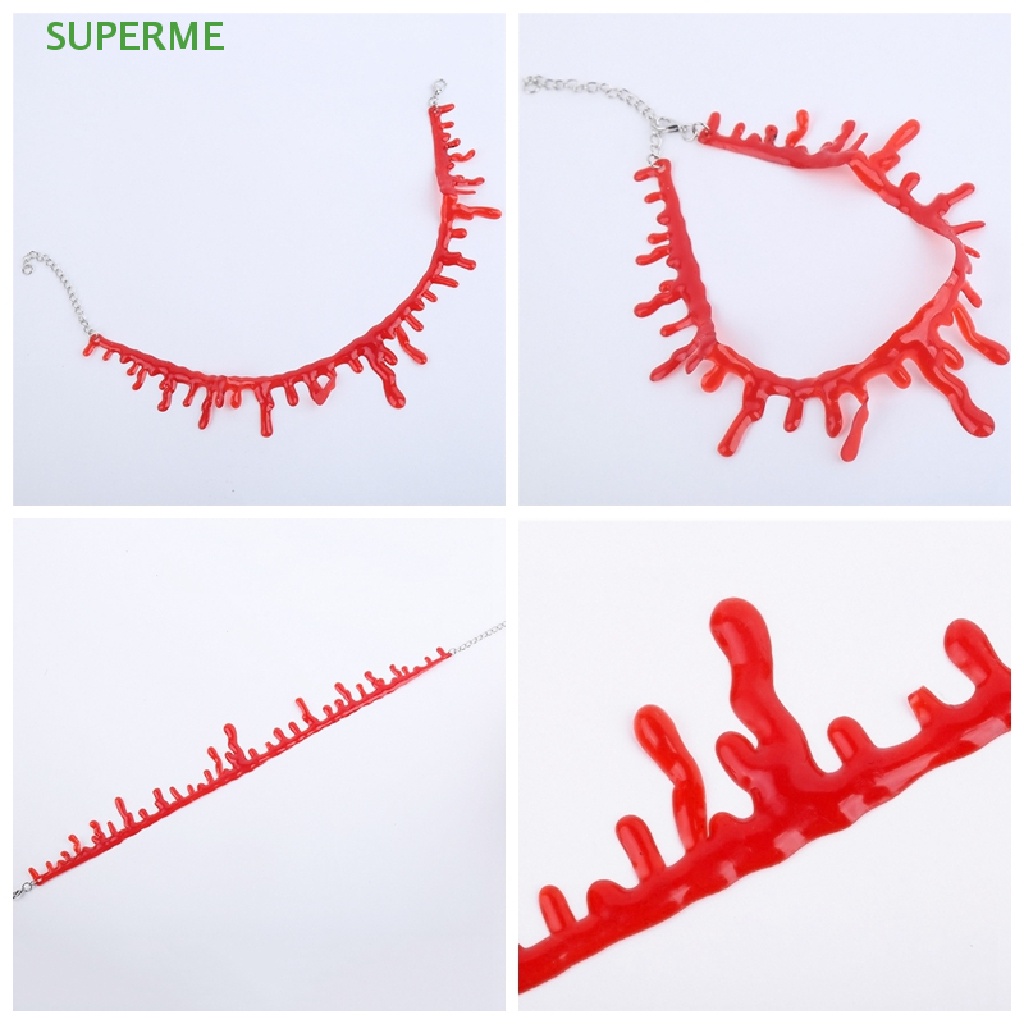 superme-สร้อยคอโชคเกอร์-สีแดงเลือด-สไตล์พังก์ร็อค-สําหรับปาร์ตี้ฮาโลวีน-ขายดี