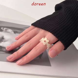 Doreen แหวนอะคริลิคเรซิ่น เปิดได้ สีแคนดี้ สไตล์เกาหลี มินิมอล สําหรับผู้หญิง