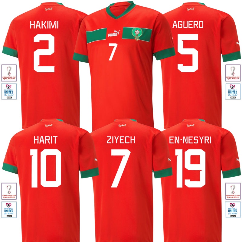 เสื้อกีฬาแขนสั้น-ลายทีมชาติฟุตบอล-morocco-2022-23-ชุดเหย้า-ไซซ์-s-2xl-22-23